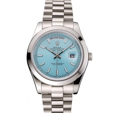 Aaa fake watches Rolex Platinum 40 Ice Case Steel Date Bracelet Dial Stainless Day Blue And Swiss 0616